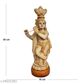 Handcrafted 15-feet Ivory Polymarble Krishna figurine, perfect for home decor and religious collection